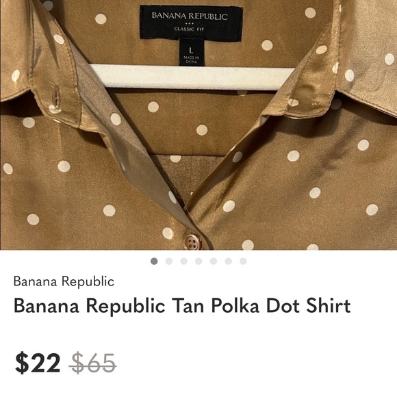 Banana Republic Tan Polka Dot Shirt - Picture 9 of 9